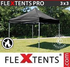 Quick-up telt FleXtents Pro 3x3m Svart, Flammehemmende
