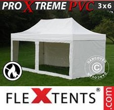 Quick-up telt FleXtents pro Xtreme 3x6m Hvit, inkl. 6 sider